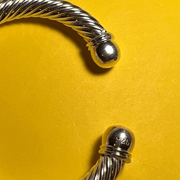 Unisex Men's Women's 925 Sterling Silver Cuff Bangle Bracelet - Picture 5 of 8